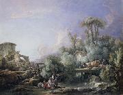 Francois Boucher Landscape with a Young Fisherman china oil painting reproduction